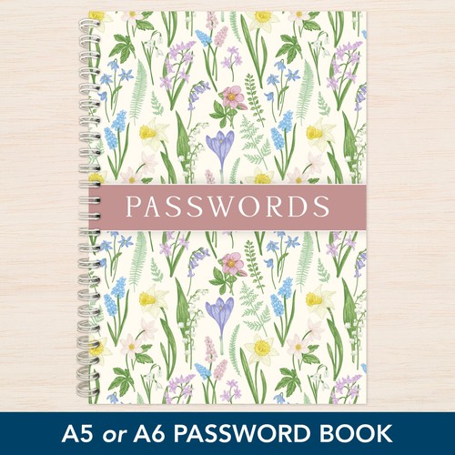 Password book spiral a5 - spiral, a6