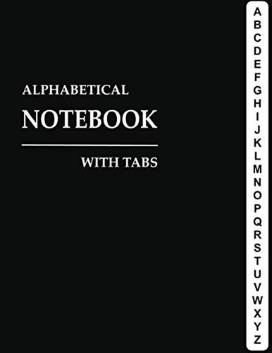 Alphabetical notebook with - alphabetical,