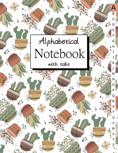 Alphabetical notebook with - alphabetical,