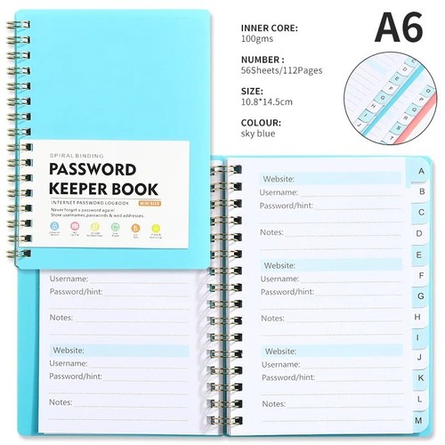 Password keeper book - a6,