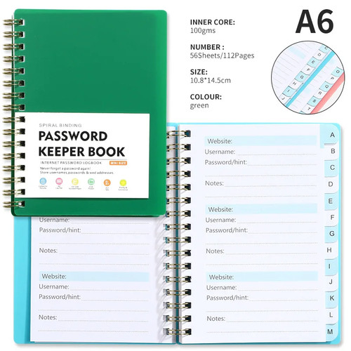 Password keeper book - a6,