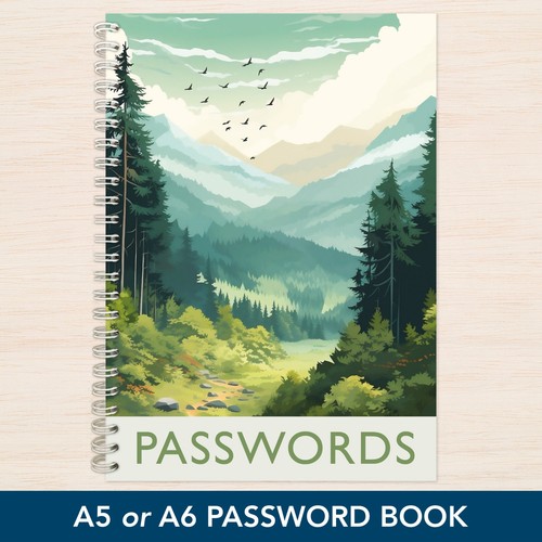 Password book spiral - password,